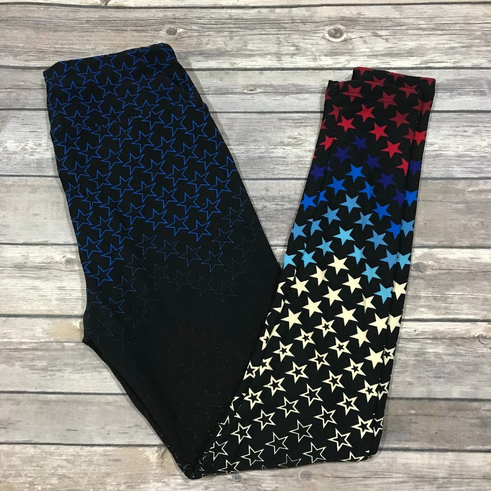 LuLaRoe Americana 4th of July Leggings with Stars.